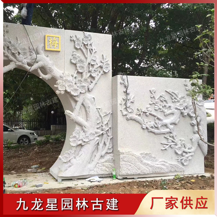 梅蘭竹菊浮雕壁畫(huà)圖片